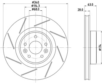 HELLA PAGID 8dd355125211 -  Тормозной диск